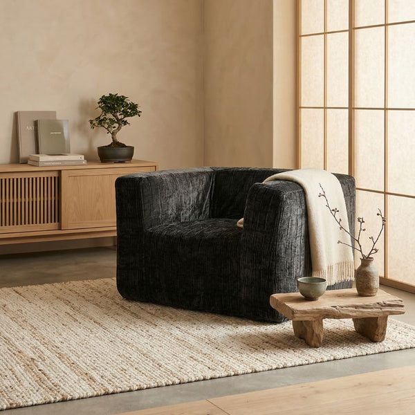 Sillón de terciopelo - Negro