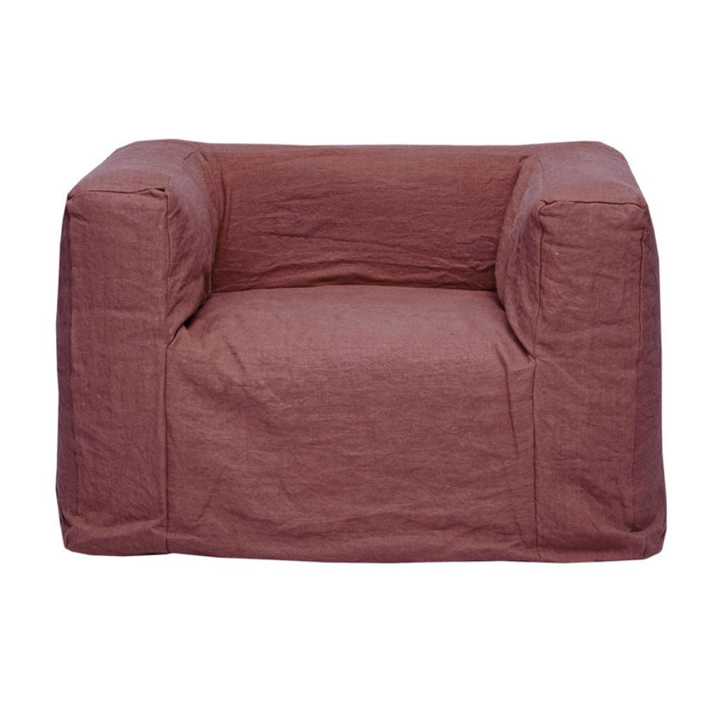 Linen Armchair - Red