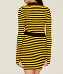 Jupe - Raye Noir Et Moutarde - Femme