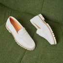 Mocassins La Femme Insolente Cuir Blanc