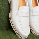 Mocassins La Femme Insolente Cuir Blanc