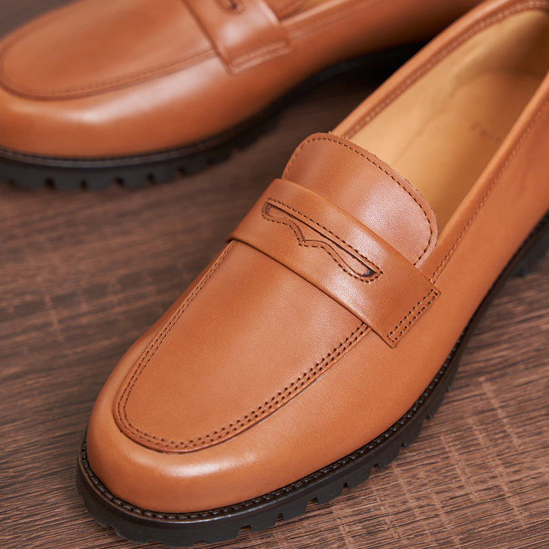 Mocassins La Femme Insolente Cuir Cognac