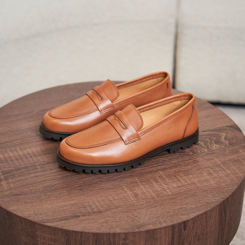 Mocassins La Femme Insolente Cuir Cognac