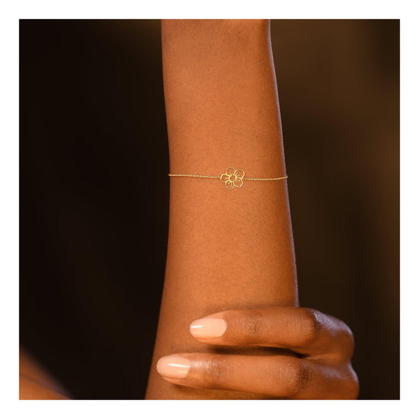 Armband "Fleur Dorée" i 9 karat (375/1000) gult guld