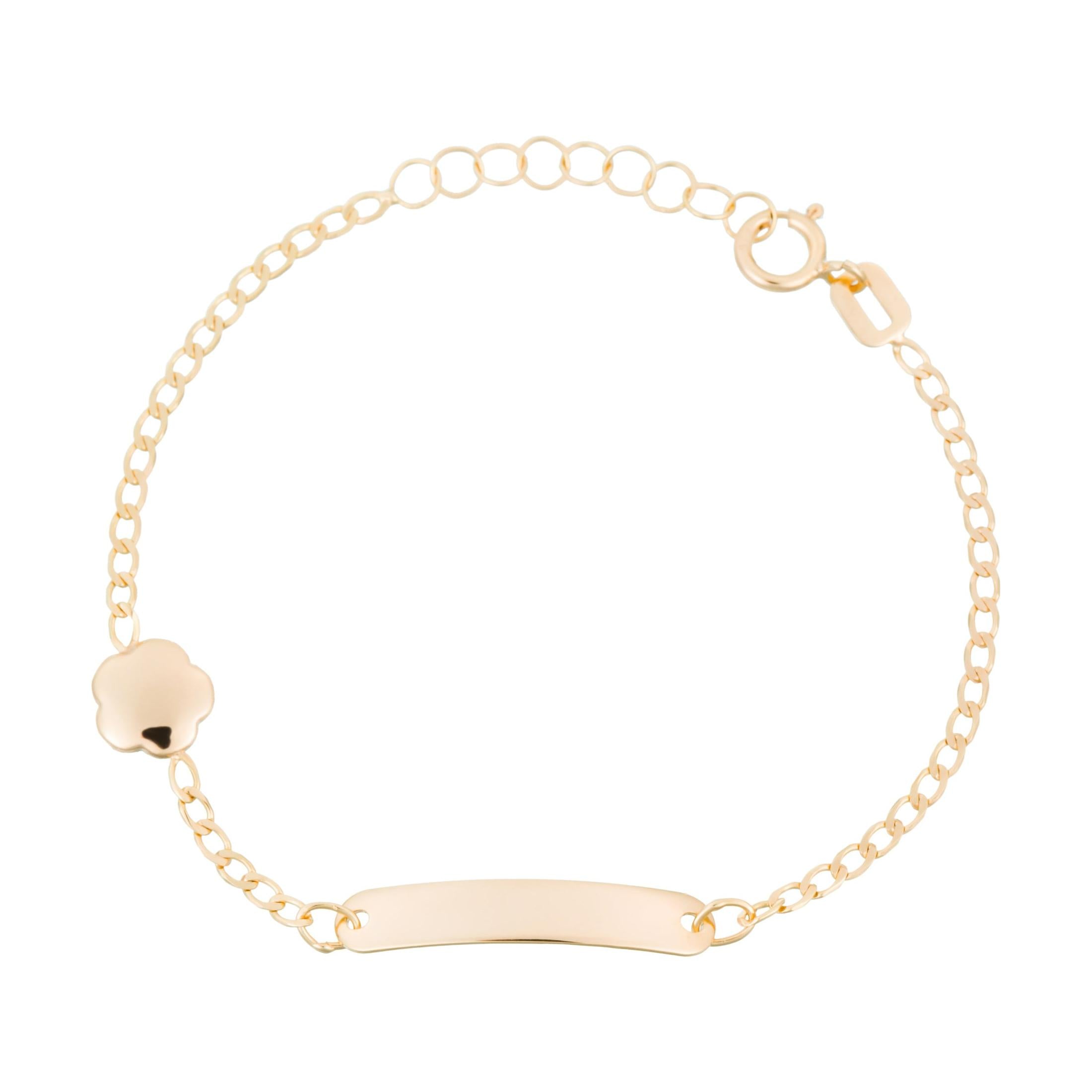 Children's Curb Bracelet "Golden Bar" 375/1000 Yellow Gold