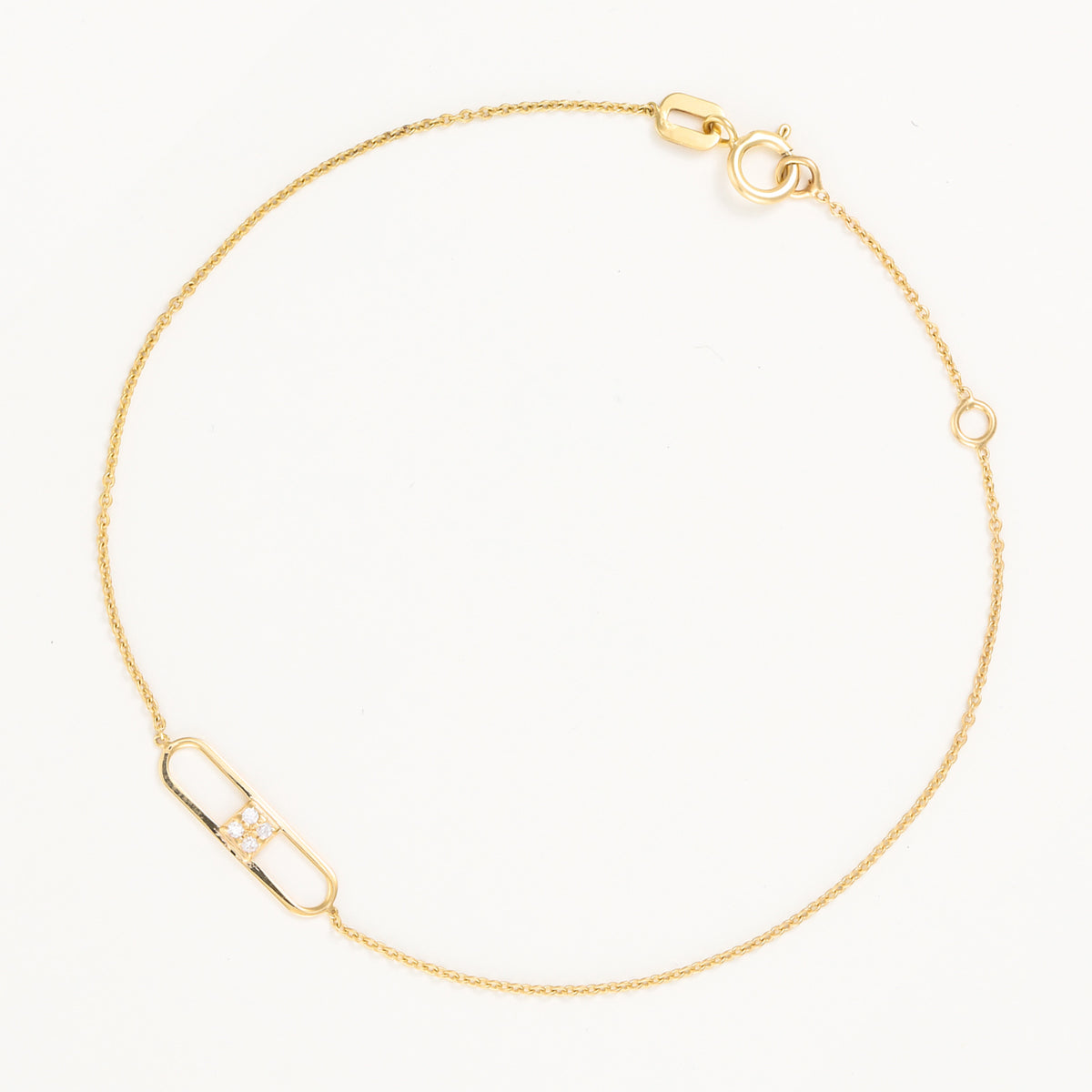 Bracelet "Eddi" Or Jaune 375/1000 Et Zirconium