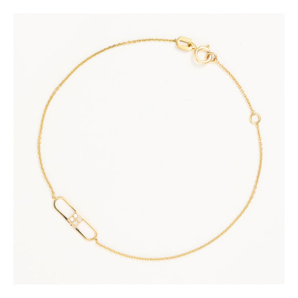 Pulsera “Eddi” Oro amarillo 375/1000 y circonio
