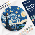 Peinture Par Numéro Sur Disque En Bois - Nuit Étoilée