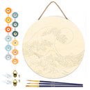 Peinture Par Numéros - Peinture Par Numéro Sur Disque En Bois - La Grande Vague