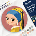 Paint by Numbers on Wooden Disc - Young Girl with an Earring