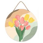 Peinture Par Numéro Sur Disque En Bois - Bouquet De Tulipes