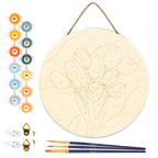 Peinture Par Numéro Sur Disque En Bois - Bouquet De Tulipes