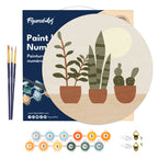 Peinture Par Numéro Sur Disque En Bois - Plantes Grasses