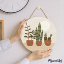 Peinture Par Numéros - Peinture Par Numéro Sur Disque En Bois - Plantes Grasses