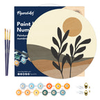 Peinture Par Numéro Sur Disque En Bois - Paysage Et Plante