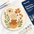 Peinture Par Numéro Sur Disque En Bois - Pot De Fleurs