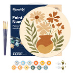 Peinture Par Numéro Sur Disque En Bois - Pot De Fleurs