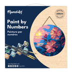 Peinture Par Numéro Sur Disque En Bois - Hibiscus Au Coucher De Soleil