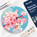 Peinture Par Numéro Sur Disque En Bois - Fleurs De Cerisier