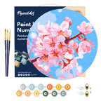 Peinture Par Numéro Sur Disque En Bois - Fleurs De Cerisier