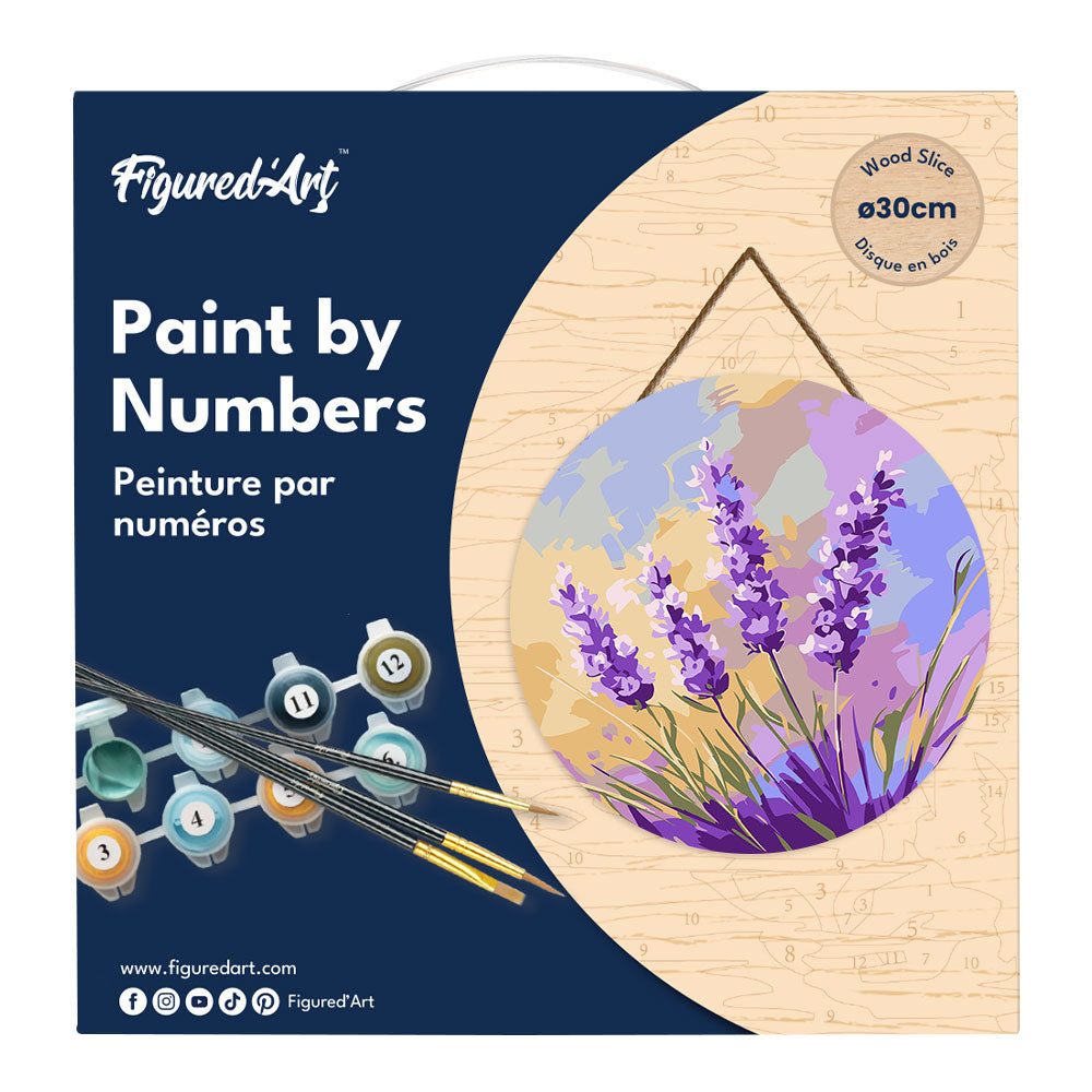 Peinture Par Numéro Sur Disque En Bois - Lavande