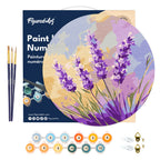 Peinture Par Numéro Sur Disque En Bois - Lavande