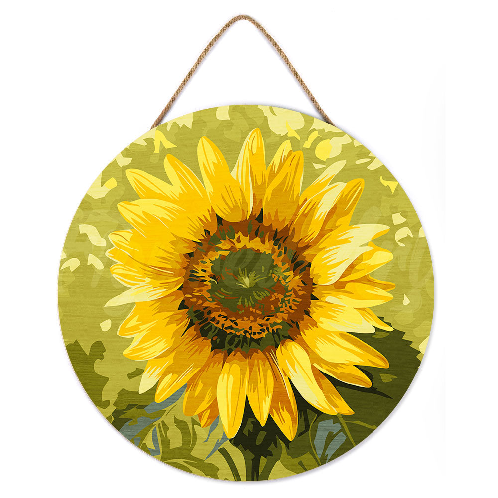 Peinture Par Numéro Sur Disque En Bois - Tournesol