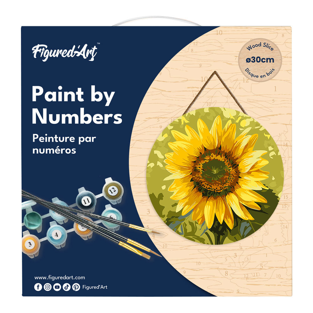 Peinture Par Numéro Sur Disque En Bois - Tournesol