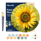 Peinture Par Numéro Sur Disque En Bois - Tournesol