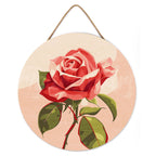 Peinture Par Numéro Sur Disque En Bois - Rose Rouge
