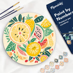 Peinture Par Numéro Sur Disque En Bois - Fruits