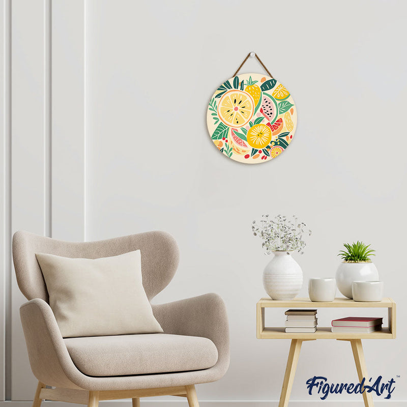 Peinture Par Numéros - Peinture Par Numéro Sur Disque En Bois - Fruits