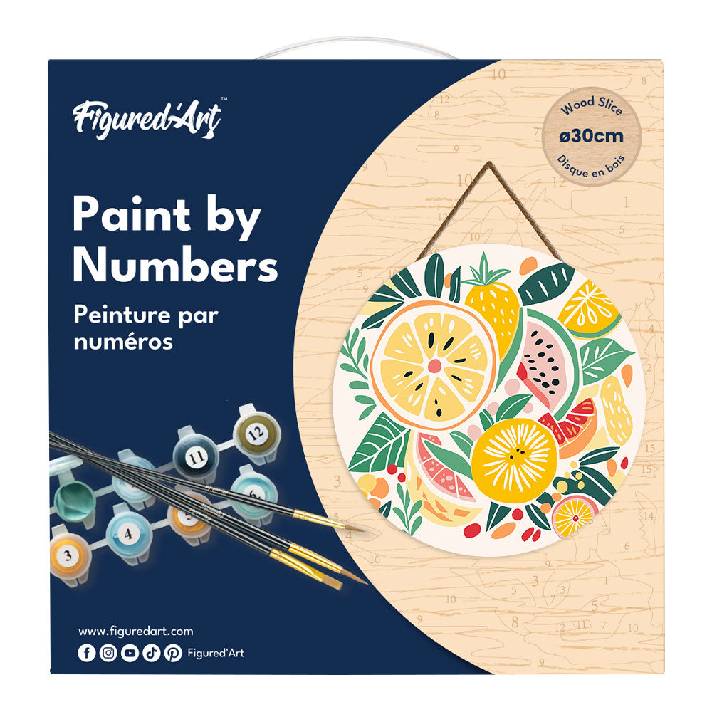 Peinture Par Numéro Sur Disque En Bois - Fruits