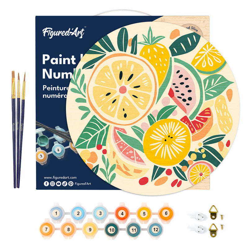 Peinture Par Numéros - Peinture Par Numéro Sur Disque En Bois - Fruits