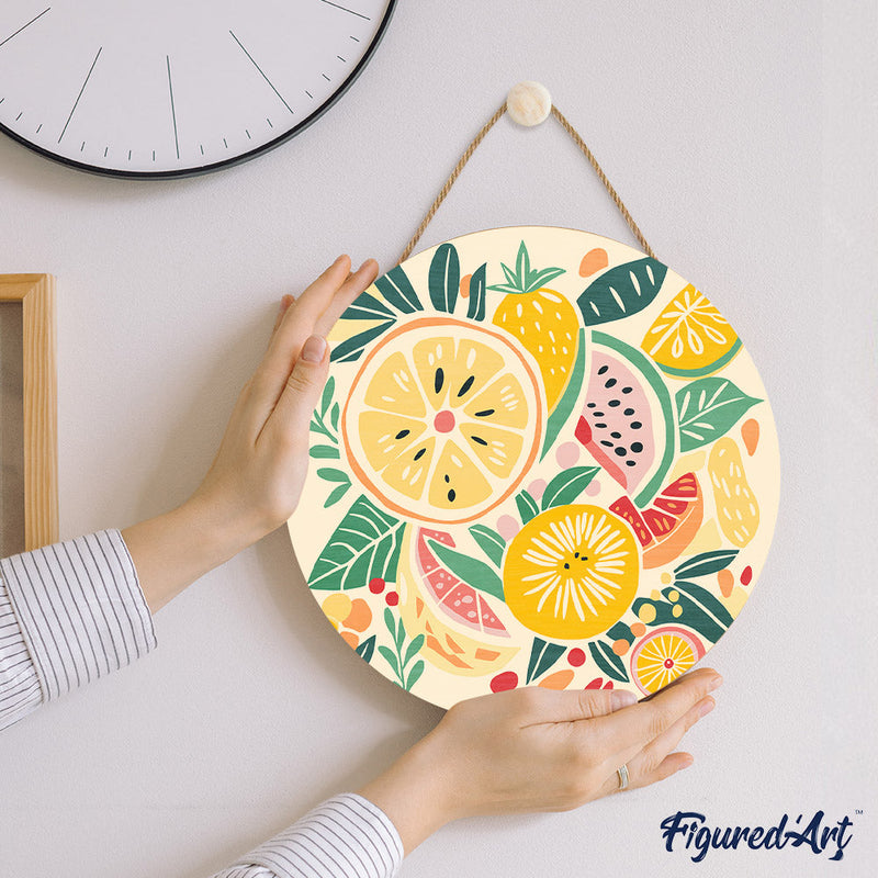 Peinture Par Numéros - Peinture Par Numéro Sur Disque En Bois - Fruits