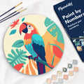 Peinture Par Numéro Sur Disque En Bois - Perroquet Tropical