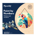 Peinture Par Numéro Sur Disque En Bois - Perroquet Tropical