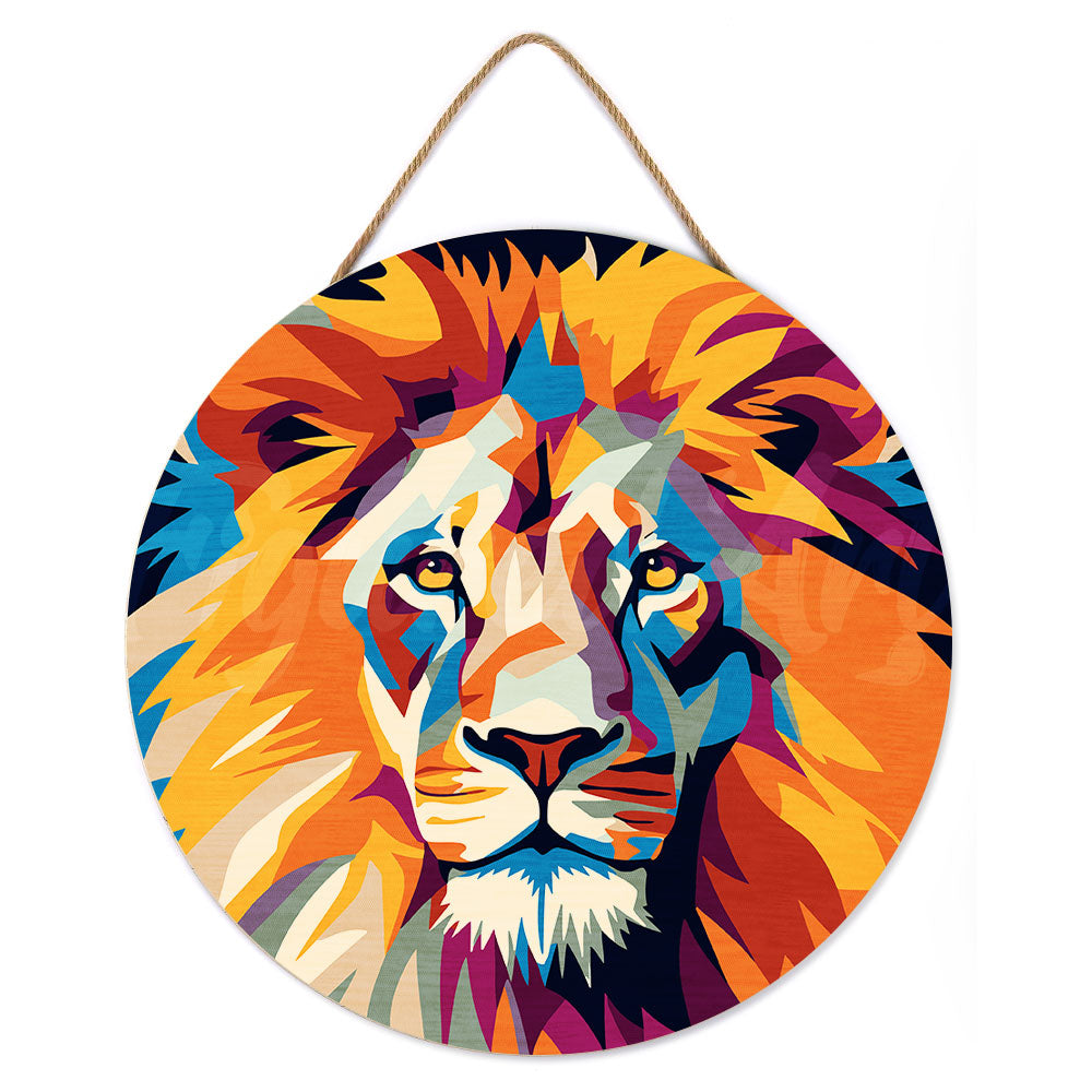Peinture Par Numéro Sur Disque En Bois - Lion