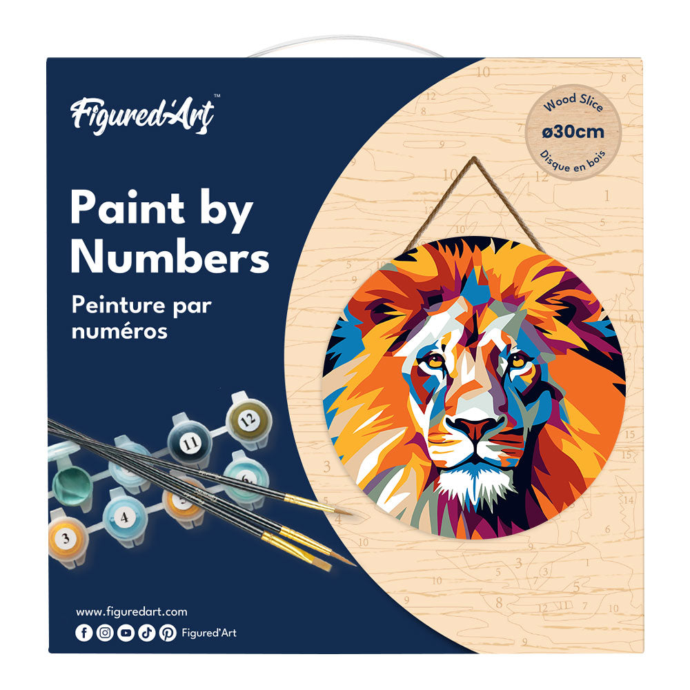 Peinture Par Numéro Sur Disque En Bois - Lion