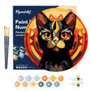 Peinture Par Numéros - Peinture Par Numéro Sur Disque En Bois - Chat Noir Art Déco
