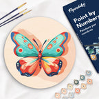 Peinture Par Numéro Sur Disque En Bois - Papillon
