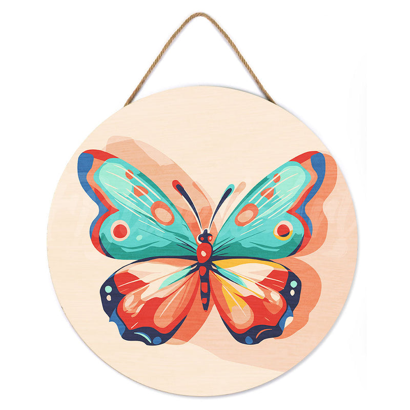Peinture Par Numéros - Peinture Par Numéro Sur Disque En Bois - Papillon