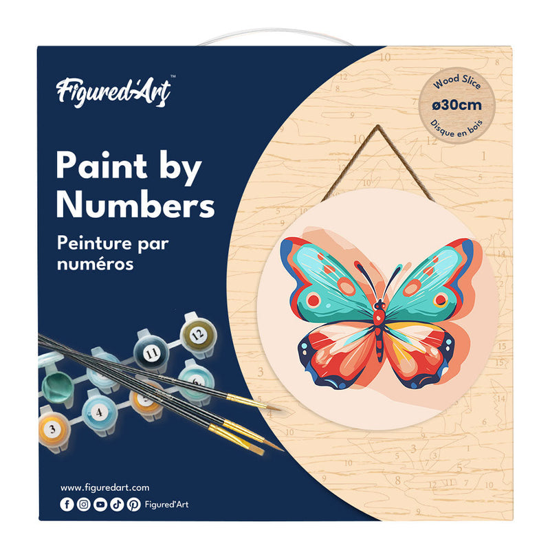 Peinture Par Numéros - Peinture Par Numéro Sur Disque En Bois - Papillon