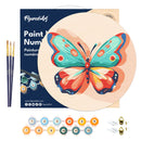 Peinture Par Numéros - Peinture Par Numéro Sur Disque En Bois - Papillon