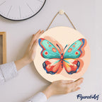 Peinture Par Numéro Sur Disque En Bois - Papillon