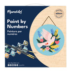Peinture Par Numéro Sur Disque En Bois - Oiseau Et Fleurs