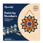 Peinture Par Numéro Sur Disque En Bois - Mandala Ensoleillé