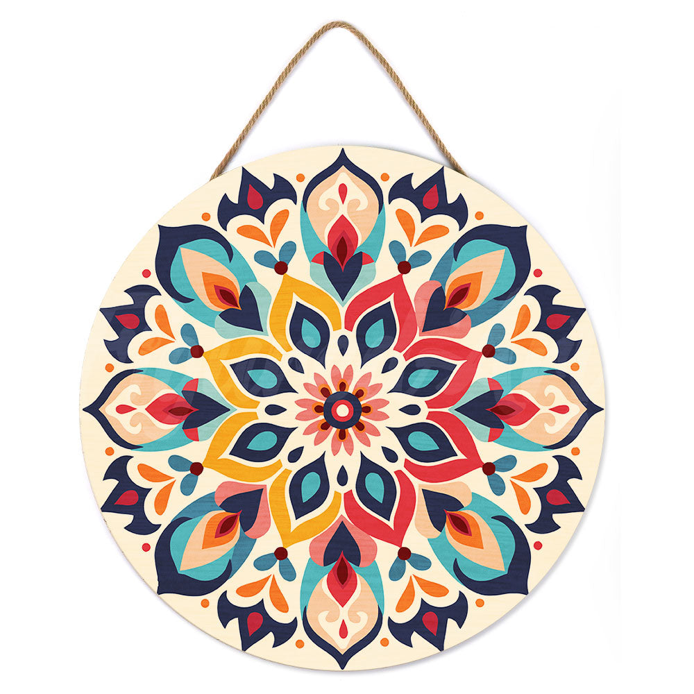 Peinture Par Numéro Sur Disque En Bois - Mandala Floral