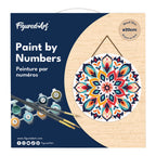 Peinture Par Numéro Sur Disque En Bois - Mandala Floral
