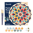 Peinture Par Numéro Sur Disque En Bois - Mandala Floral